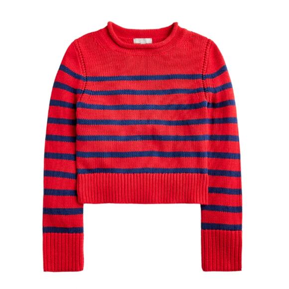 J. Crew Rollneck Red and Blue Striped  Sweater NWOT - Picture 4 of 9
